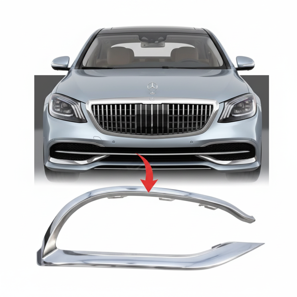 Front Bumper Chrome Right 2228854600 & Left 2228854500 Compatible with MERCEDES-BENZ E-Class W222 (2018-20) Tag No.220
