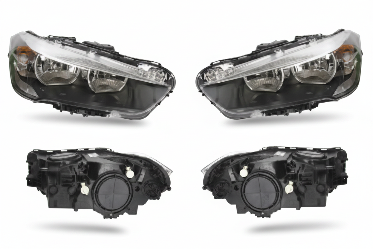 Headlight Headlamp Left 63117436461 & Right  63117436462  (Without Blaster) Compatible With BMW X1 E48  (2016-2019) LED (W/0 Fan)
