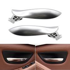 Left Right Interior Door Chromed Opening Handle Silver 51217225689  51217225690 Compatible With BMW 5 Series F10 F11 F18