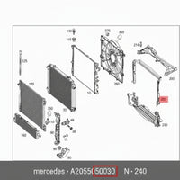 Radiator Fan Bracket A2055050030 2055050030 Compatible With Mercedes Benz (W205) C-Class (2015-2021) Tag No.800