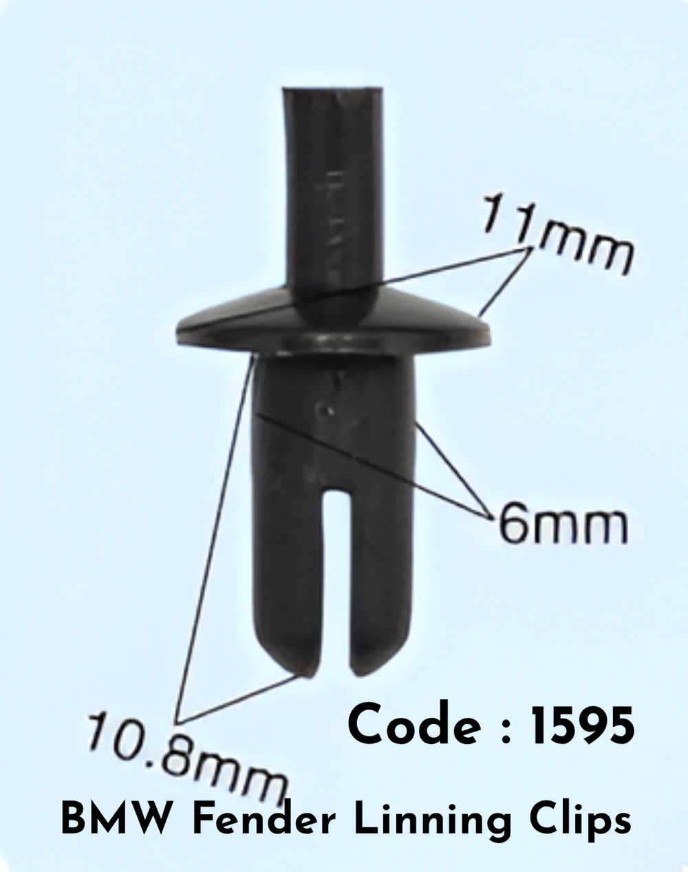 Fender Linning Clips (Set of 10) Code:1595 Compatible With BMW
