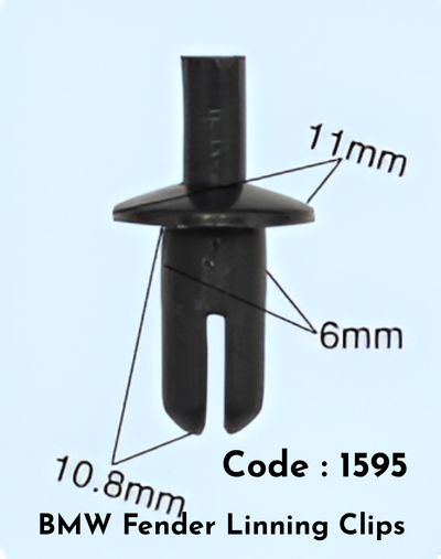 Fender Linning Clips (Set of 10) Code:1595 Compatible With BMW