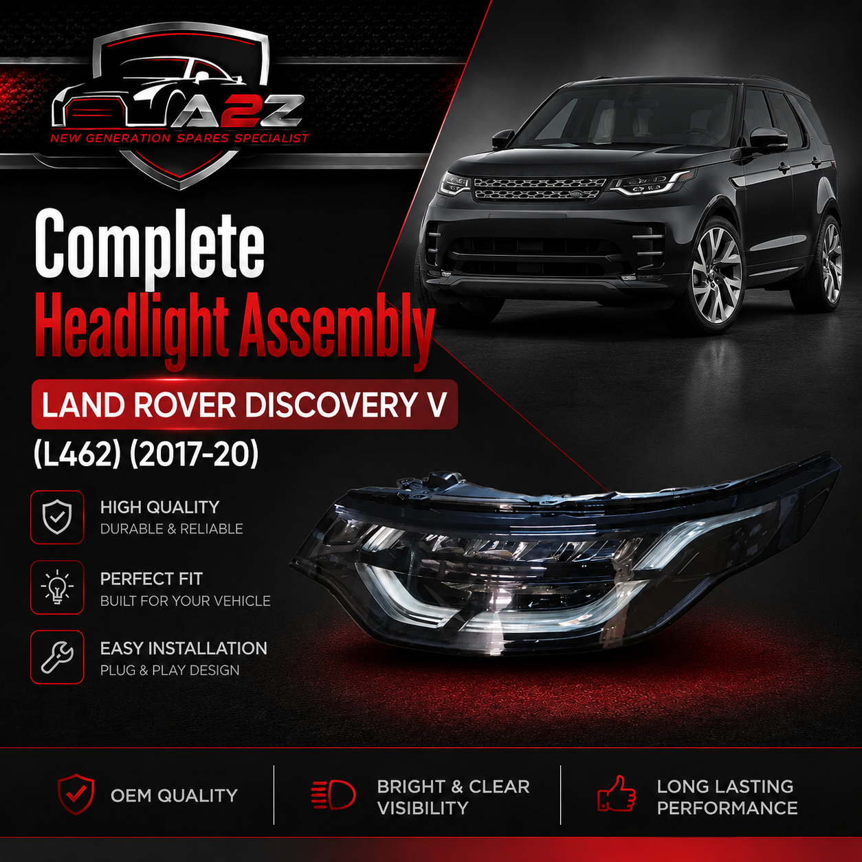 Complete Headlight Assy Right LR138254 & Left LR138264 Compatible With LAND ROVER DISCOVERY V (L462)  (2017-20)Tag No.07