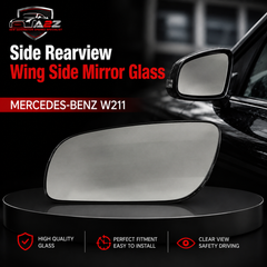 Side Rearview Wing Side Mirror Glass Left 2118100921 & Right 2118101021 Compatible With MERCEDES-BENZ E-CLASS (W211)