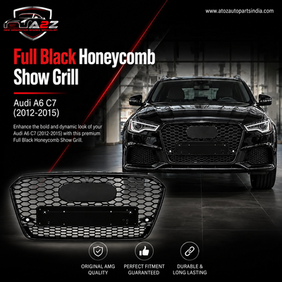 RS6 Full Black Honeycomb Show Grill Compatible With Audi A6 C7(2012-15) Tag No.54