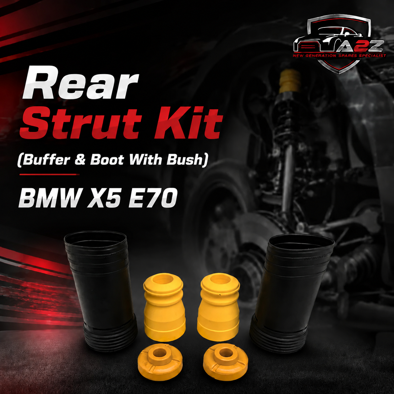 Rear Strut Kit   (Buffer & Boot With Bush) Compatible With BMW  X5 E70