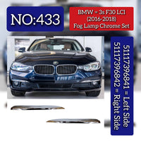 Fog Lamp Chrome Set Left 51117396841 & Right 51117396842 Compatible With BMW 3s F30 LCI (2016-2018) Tag No.433