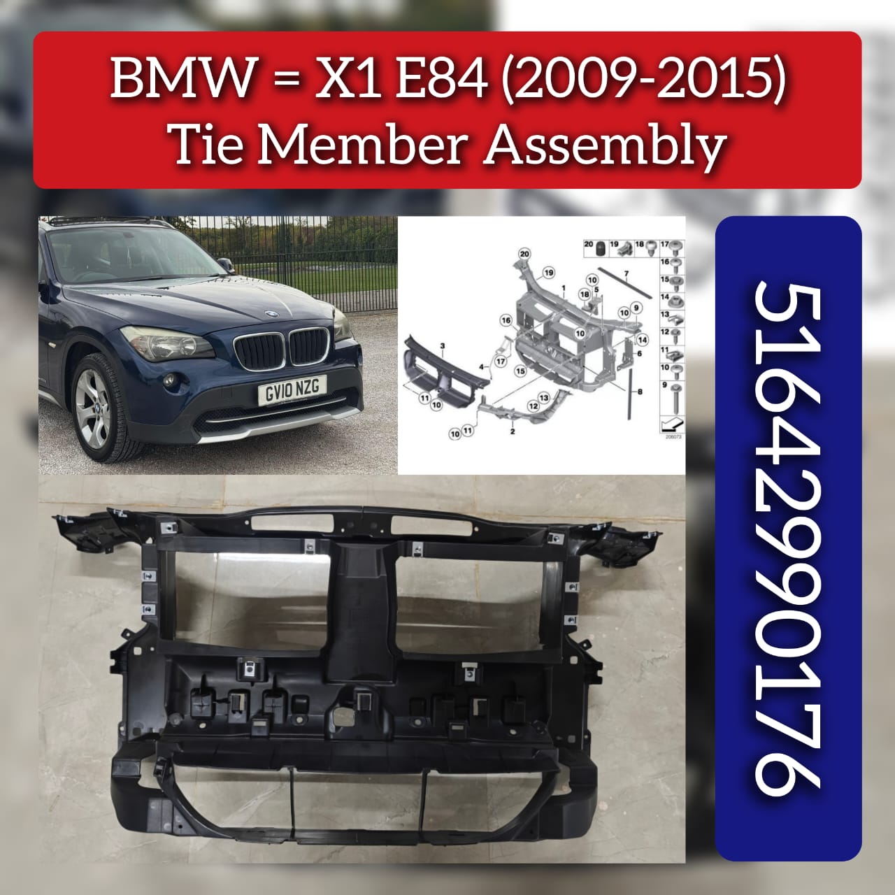 Tie Member Assembly 51642990176 Compatible With BMW X1 (E84) (2009-2015)