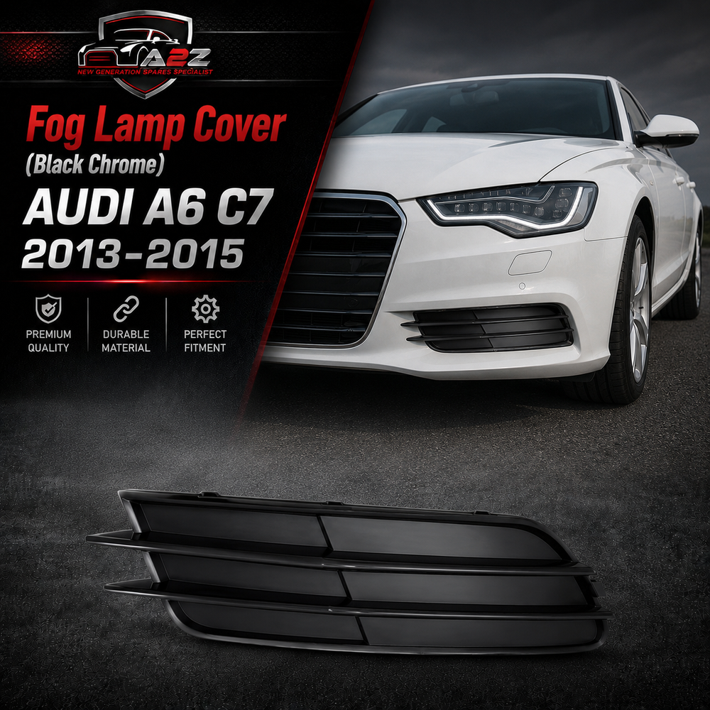 Fog Lamp Cover (Black Chrome) Left 4G0807681A & Right 4G0807682A Compatible With AUDI A6 C7 2013-2015 Tag No.32