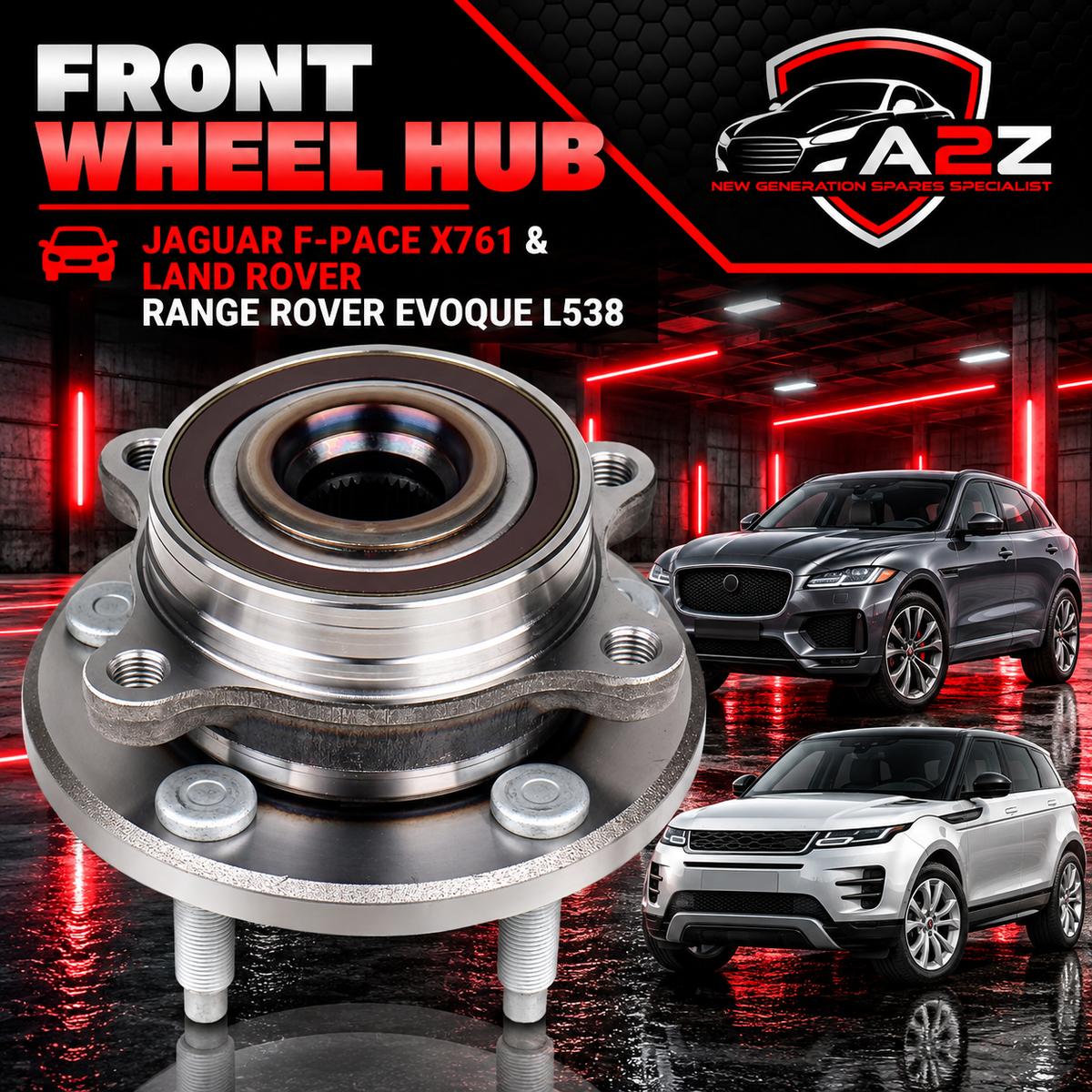 Front Wheel Hub LR090515 T2H3714 T4A16694 T4A33066 T4A38492 Compatible With JAGUAR F-PACE X761 & LAND ROVER RANGE ROVER EVOQUE L538