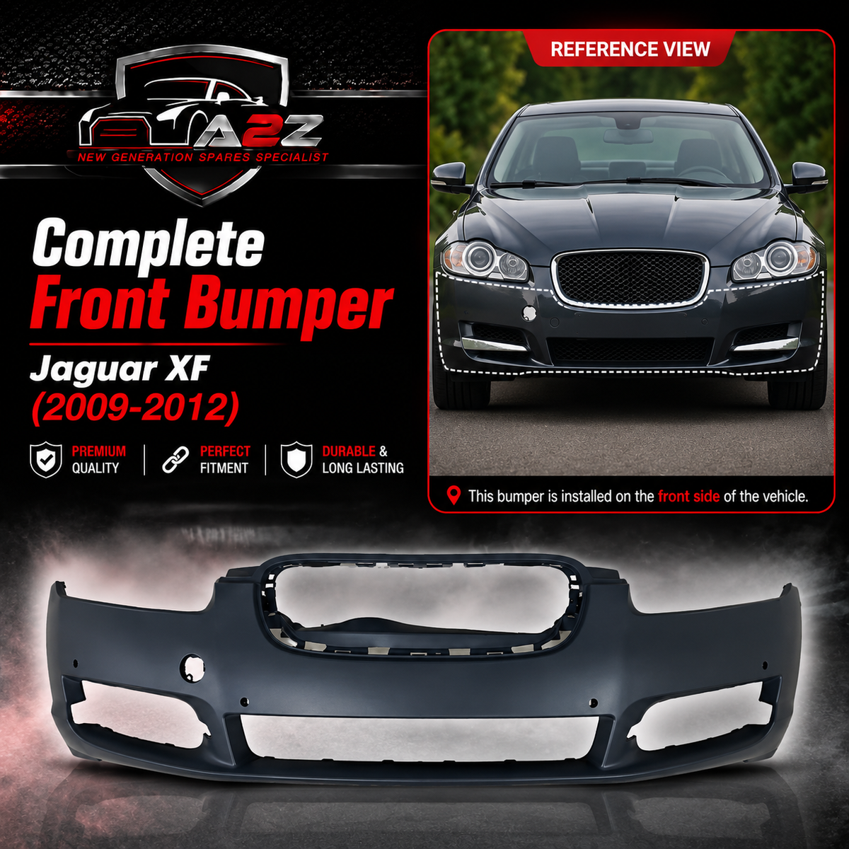 Complete Front Bumper C2Z8837XXX Compatible With Jaguar XF (2009-2012) Tag No.606