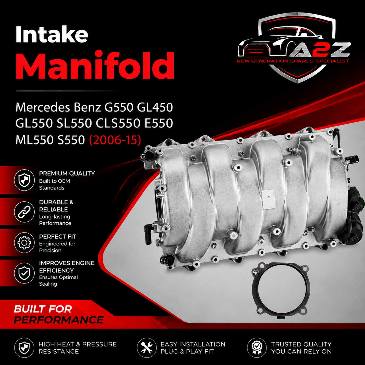 Intake Manifold A2731400701 Compatible With  Mercedes Benz G550 GL450 GL550 SL550 CLS550 E550 ML550 S550