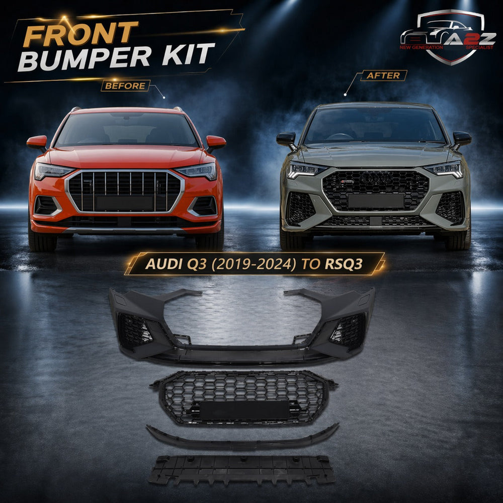Front Bumper Bumper Kit FBK17 Compatible With Audi Q3 (2019-24) Upgrade Into RSQ3