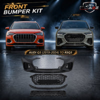 Front Bumper Bumper Kit FBK17 Compatible With Audi Q3 (2019-24) Upgrade Into RSQ3