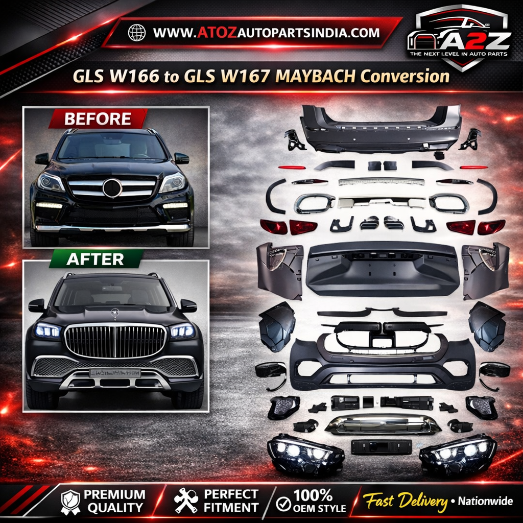 A To Z Compatible With Mercedes Gl Gls W166 X166 (2012-2016) Upgrade Facelift Convert To Gls W167 X167 2021 Maybach Kit Bumper Grill Headlight Taillight Trunnk Fender Body Kit CC-6277 (Shipping Cost Not Included In Price)