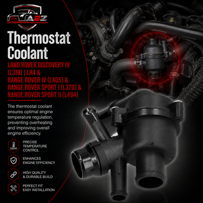 Thermostat Coolant LR033675 LR039254 LR062085  C2Z11669 Compatible With  LAND ROVER DISCOVERY IV (L319) | LR4 & RANGE ROVER IV (L405) & RANGE ROVER SPORT I (L320) & RANGE ROVER SPORT II (L494) Tag No.140