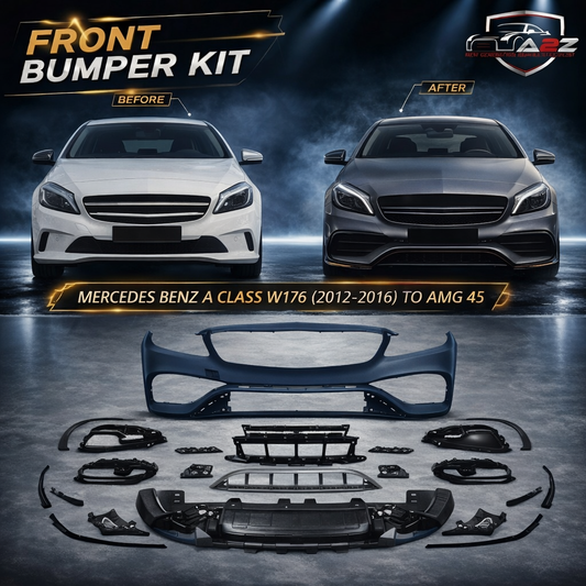 A To Z Compatible With Mercedes Benz A Class W176 (2012-2016) Front Bumper Upgrade Convert To Amg amg45 Bumper Body Kit GC W176-005 CC-9459 (Shipping Cost Not Included In Price)