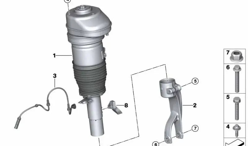 Front Right Air Suspension Shock Absorber Strut 37106869036 37106869030 37106869032  37106892426 Compatible With BMW BMW X5 G05 & X6 G06 & X7 G07