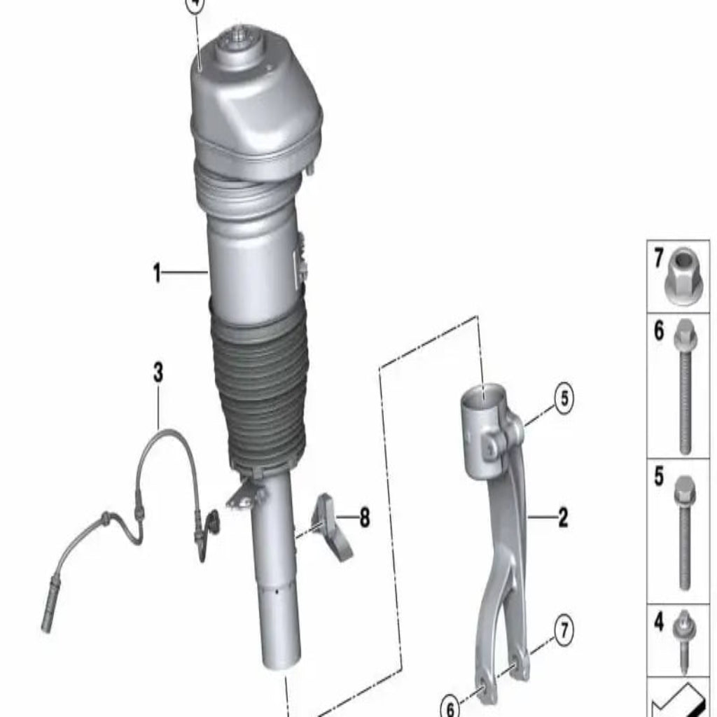 Front Right Air Suspension Shock Absorber Strut 37106869036 37106869030 37106869032  37106892426 Compatible With BMW BMW X5 G05 & X6 G06 & X7 G07 (