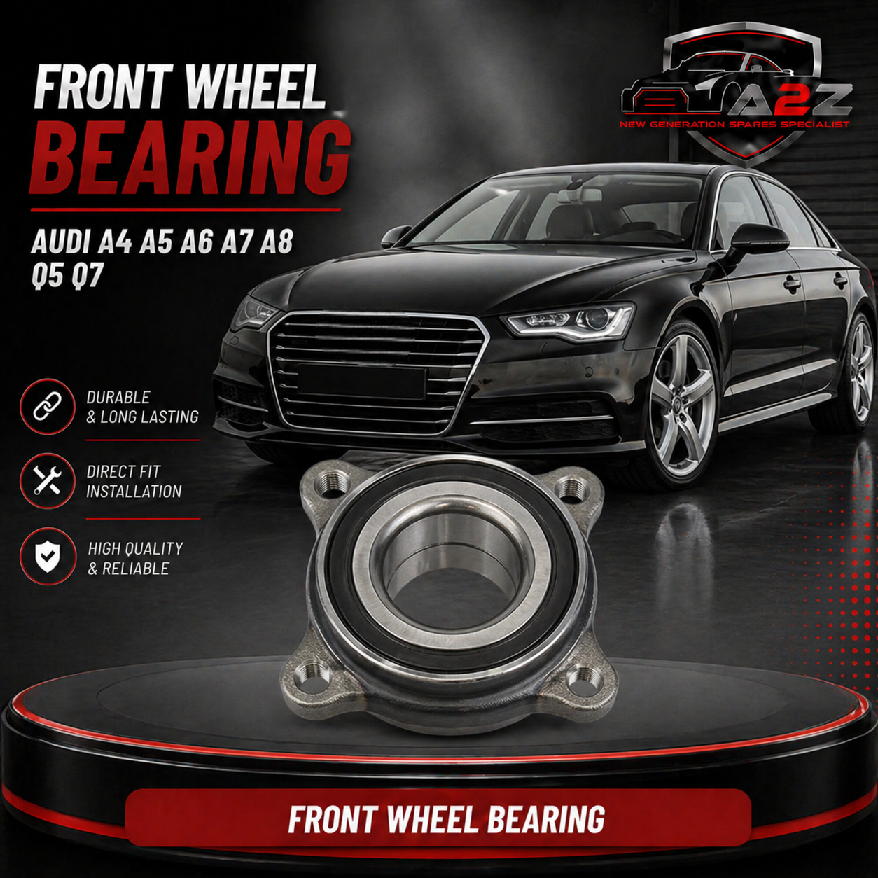 Front Wheel Bearing 4M0498625A 4M0498625B 4M0498625C 4M0498625D 4M0498625F 8W0407625F 8W0407625G 8W0407625K 8W0407625M 8W0407625P 8WD407625 8WD407625A Compatible With AUDI A4 A5 A6 A7 A8 Q5 Q7