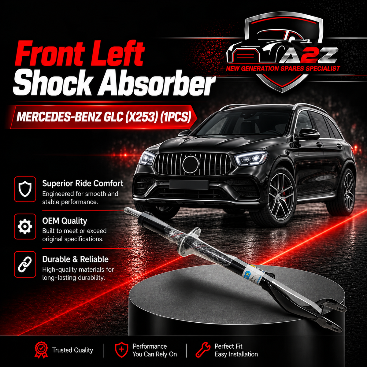 Front Left  Shock Absorber 2533202700 A2533202700 Compatible With MERCEDES-BENZ GLC (X253) (1PCS)