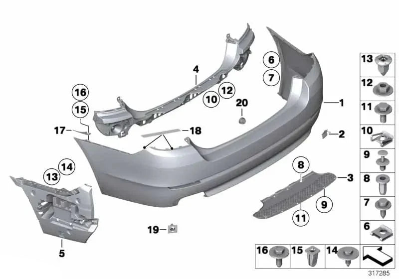 Rear Bumper Bracket 51127184766 Compatible With BMW  5 SERIES F10 (2011-2013) Tag No.1603