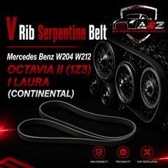 V-ribbed Serpentine Belt 0119979692 Compatible With Mercedes Benz W204 W212