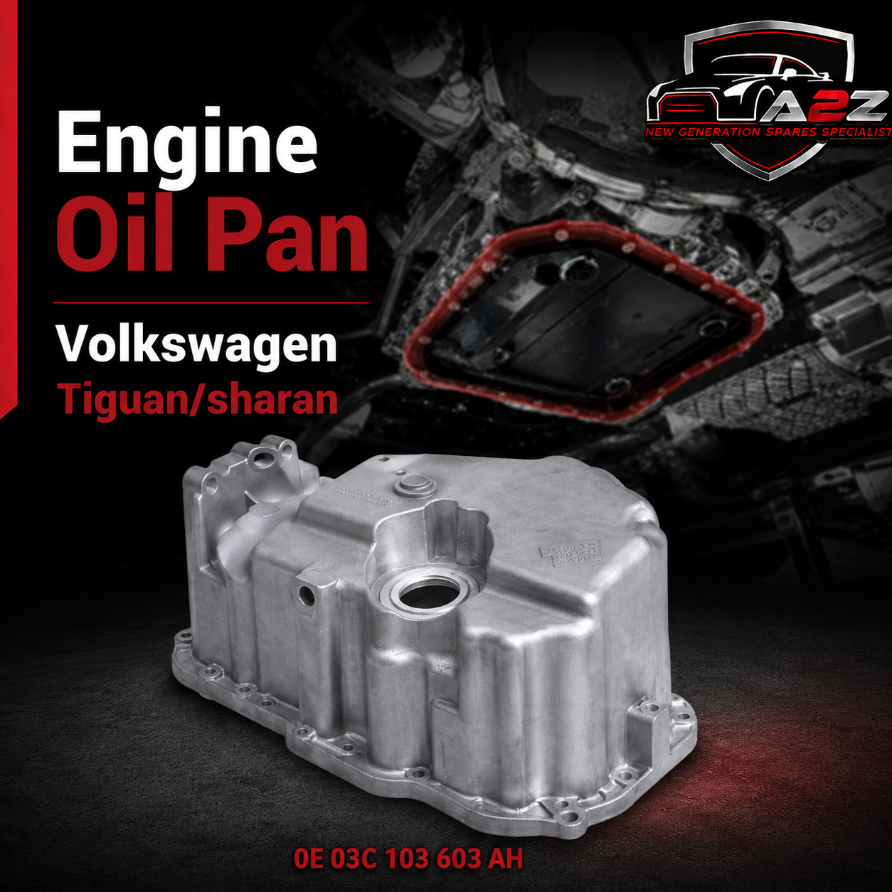 Engine Oil Pan 03C103603AH  03C103603AJ  Compatible With Volkswagen Tiguan/sharan