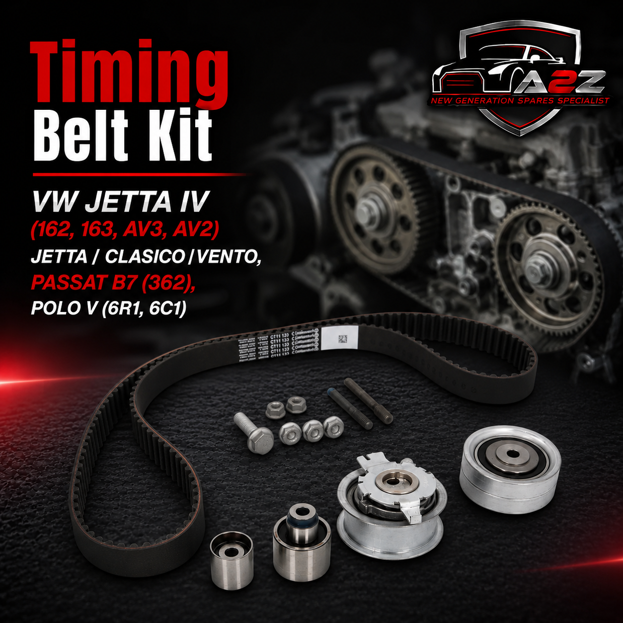 Timing Belt Kit CT1139K2 03L198119F Compatible With VW JETTA IV (162, 163, AV3, AV2) | JETTA / CLASICO | VENTO, PASSAT B7 (362), POLO V (6R1, 6C1) (CONTINENTAL)