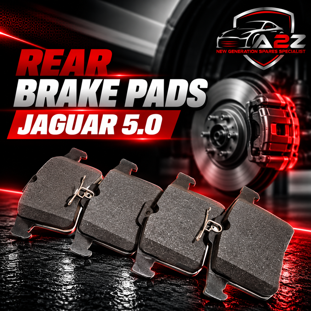 Rear Brake Pad Set 2511401 P36026 C2D3792 C2D60655 Compatible With JAGUAR 5.0