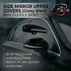 Side Mirror Upper Covers Glossy Black Right & Left Compatible With Mercedes Benz GLE/GLS (W167) Tag No.104