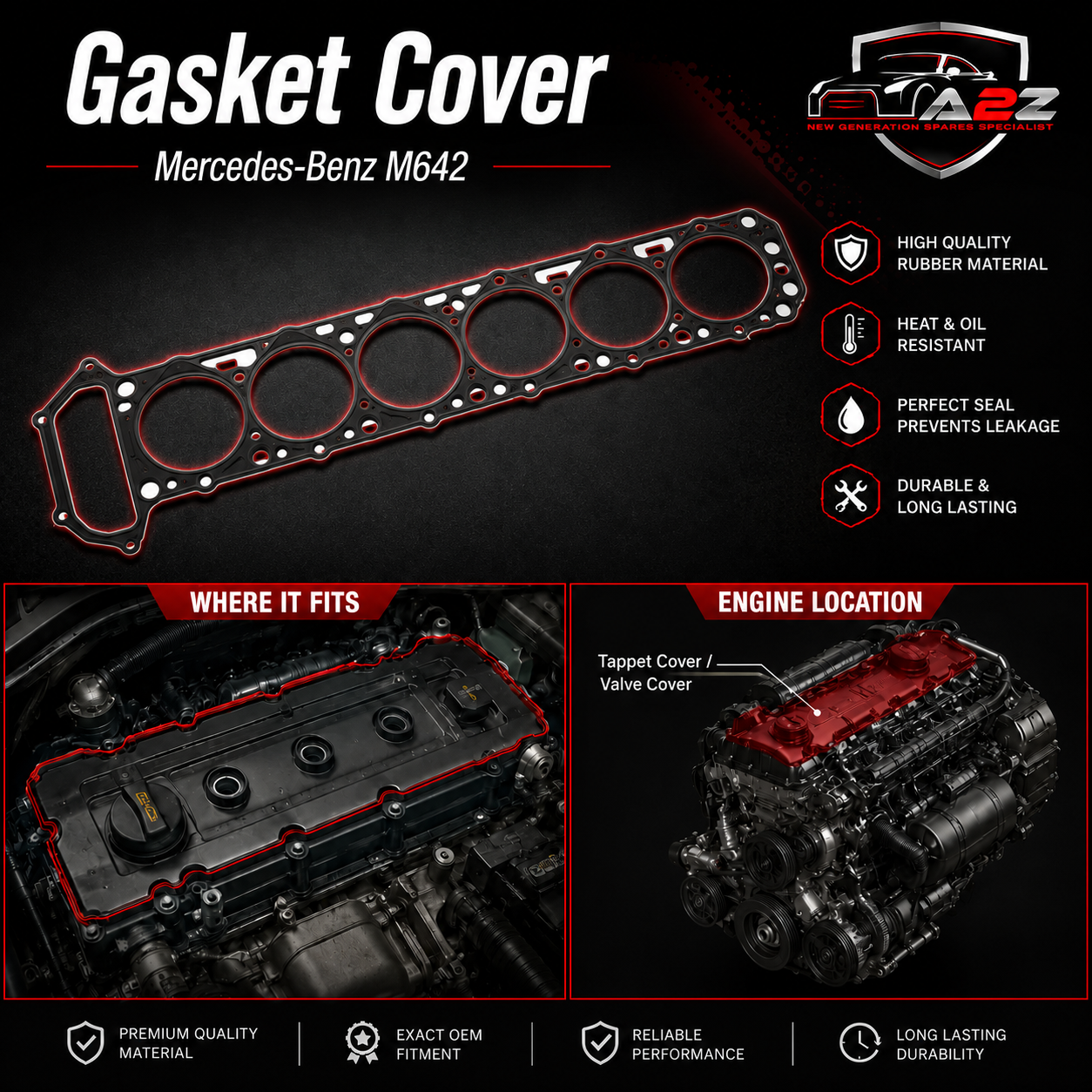 Gasket Cover 6423710820 Compatible With Mercedes-Benz M642 Old
