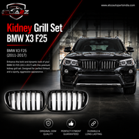 Piano Black (2014-16) Kidney Grill Set   Compatible With BMW X3 F25 Tag 38