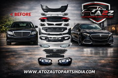 A To Z Compatible With Mercedes Benz E Class W213 (2016-2020) Το W213 Lci 2021+ Maybach Upgrade Facelift Conversion Body Kit Bumper Hood Headlight Taillight CC-6361 (Shipping Cost Not Included In Price)