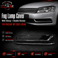 Fog Lamp Cover With Glossy + Double Chrome Left 3AA853665 & Right 3AA853665 3AE807459 Compatible With VW PASSAT B7 (2011-2014) No.140