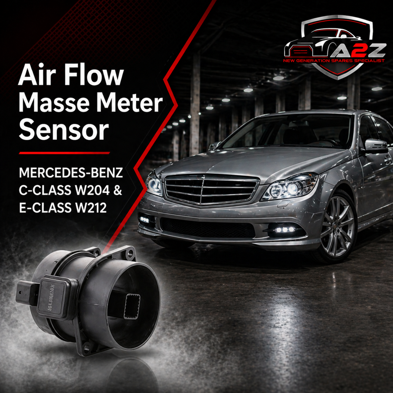 Air Flow Masse Meter Sensor A6510900248/A6510900048/A6510900148 Compatible With MERCEDES-BENZ C-CLASS W204 & E-CLASS W212
