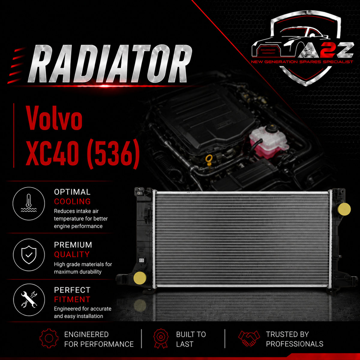Radiator 32249456 32268989 31439767 Compatible With Volvo XC40 (536)