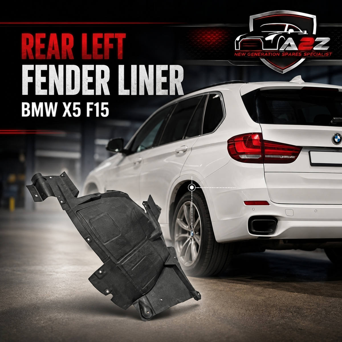 Rear Left Fender Liner 51717291197 Compatible With BMW X5 F15 Tag-FE-35