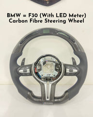 BMW Carbon Fiber Steering Wheel (With LED Meter) Compatible With BMW For X5 X6 F30