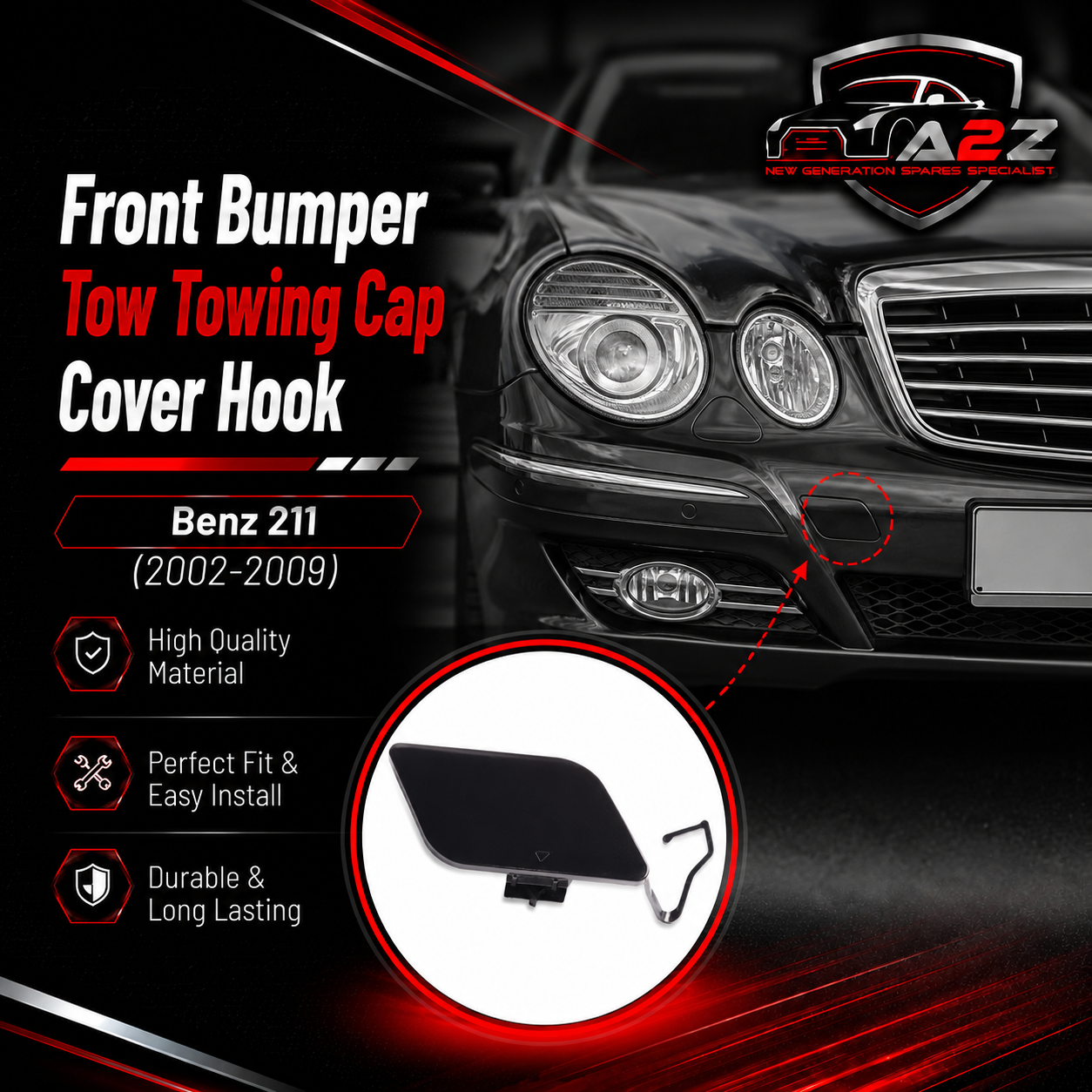 Benz 211 (2002-2009) Front Towing Cap. Ref No 2118851022. Tag 292