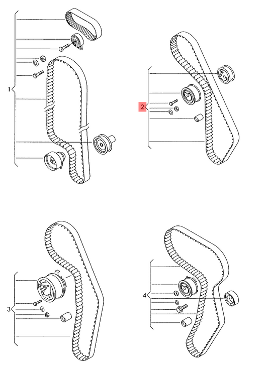 Timing Belt Kit KTB484 06A198119B 06B198119 Compatible With SKODA OCTAVIA I (1U2) OCTAVIA I Combi (1U5) (DAYCO)