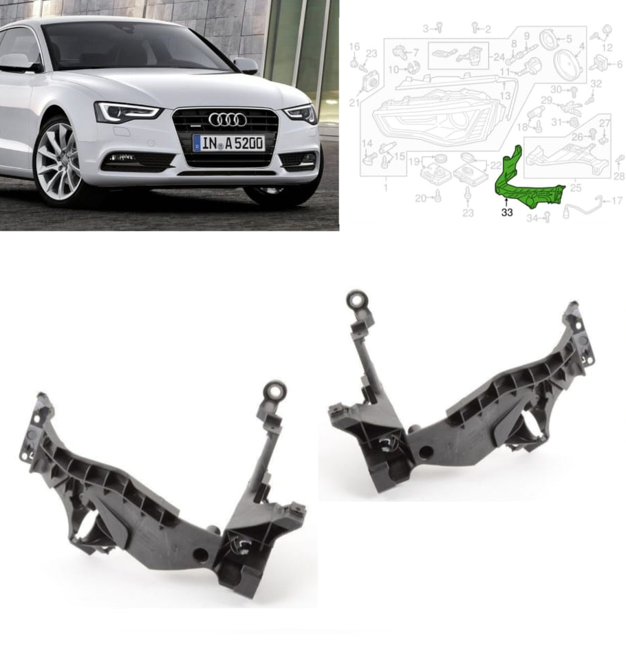 Headlight Bracket Left 8T0805607D & Right 8T0805608D Compatible With Audi A5 8T (2013-2016) Tag No.41