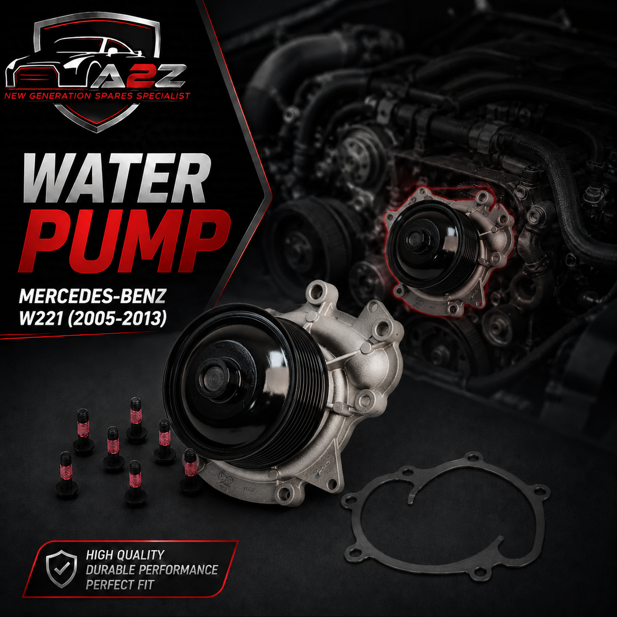 Water Pump 6422001001 A6422001001  Compatible With MERCEDES-BENZ  S-CLASS W221 & GL-CLASS X164 Tag-W-26