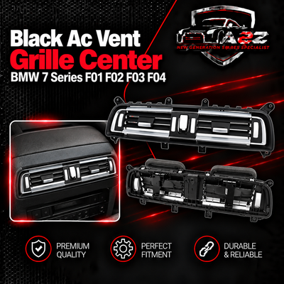 Black Ac Vent Grille Center 64229115860 & Rear 64229118249 Compatible With BMW 7 Series F01 F02 F03 F04