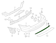 Rear Bumper Chrome 51127288233 Compatible With BMW 3 SERIES F30 Tag No.79