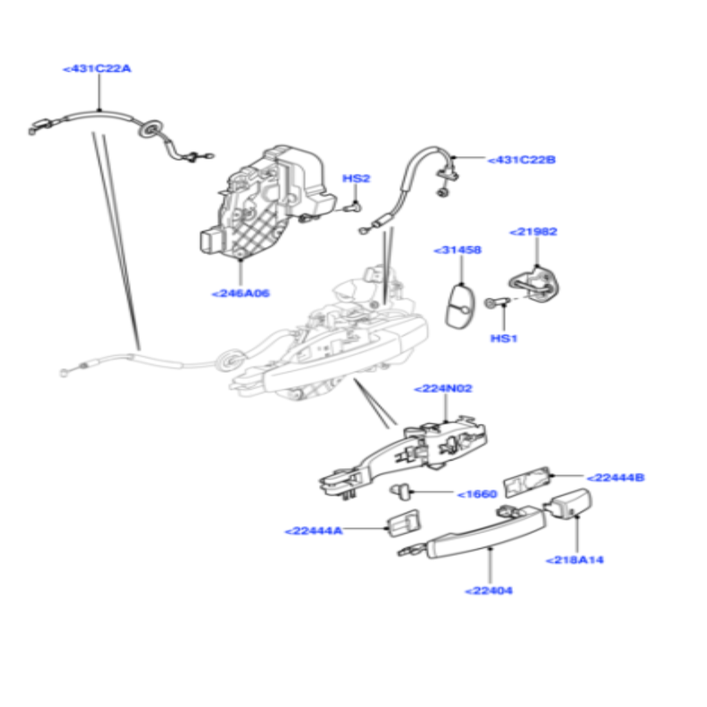 Rear Door Latch LR013892 Compatible With RANGE ROVER EVOQUE VAN (L538) & RANGE ROVER SPORT I (L320) (2005-13)