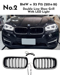 Doule Line Show Grill With LED Light Compatible With BMW X5 F15 (2014-18)  No.2