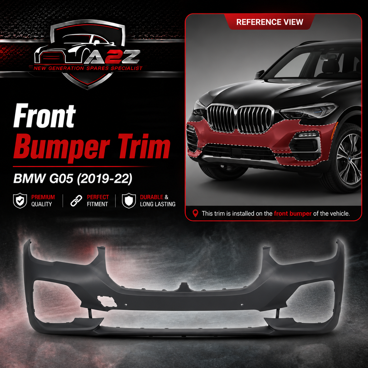 Front Bumper Trim 51119492876 Compatible With BMW G05 (2019-22)