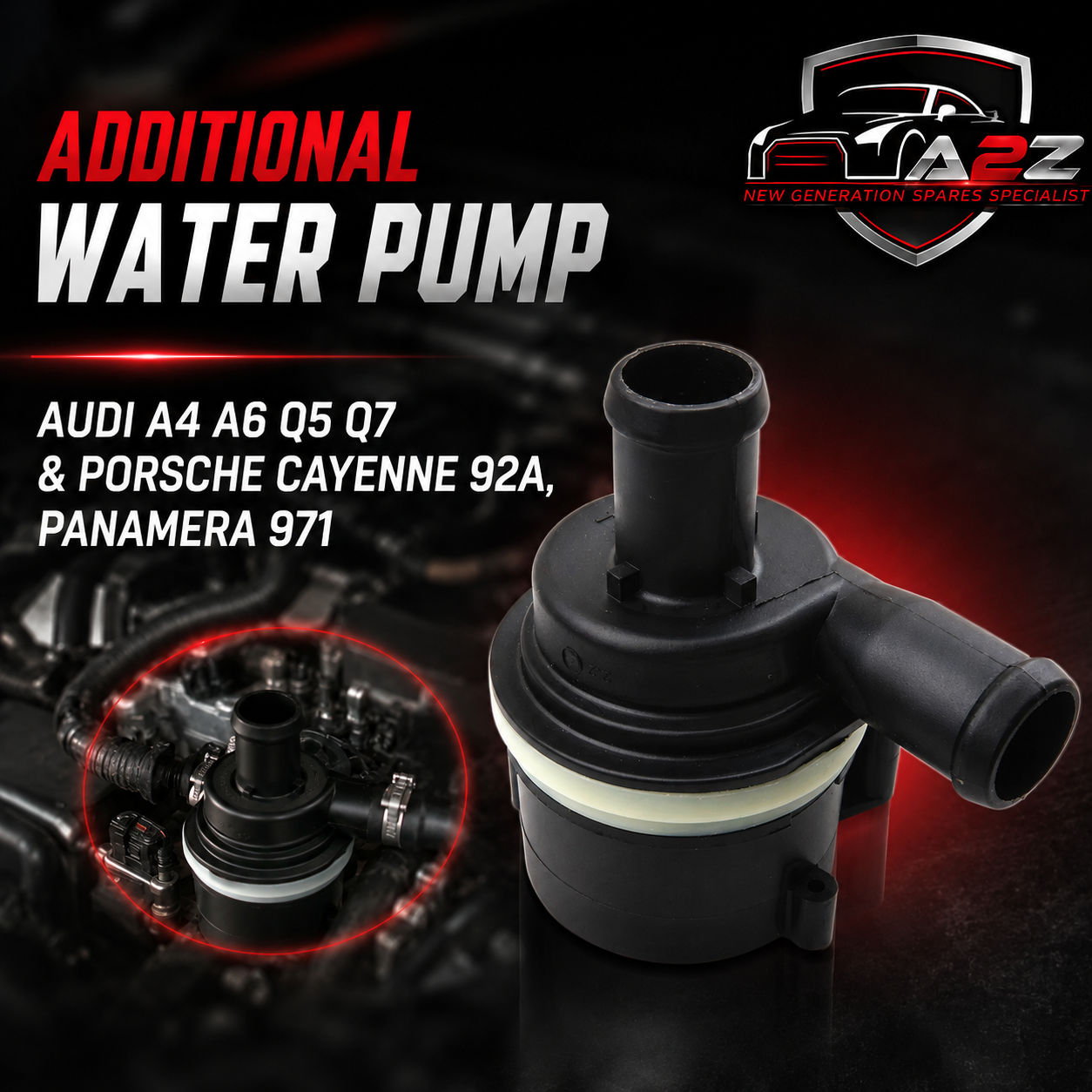 Additional Water Pump 059121012B 95810631300 06D121601 For AUDI A4 A6 Q5 Q7 & PORSCHE CAYENNE 92A, PANAMERA 971 Tag-A-06