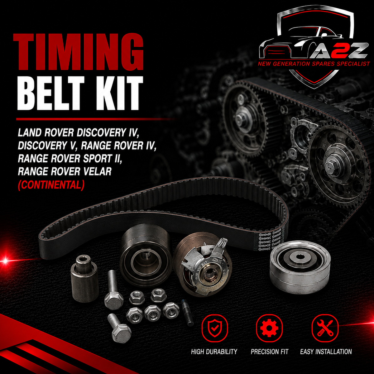 Timing Belt Kit CT1239K2 C2D46699 Compatible With LAND ROVER DISCOVERY IV, DISCOVERY V, RANGE ROVER IV, RANGE ROVER SPORT II, RANGE ROVER VELAR (CONTINENTAL)